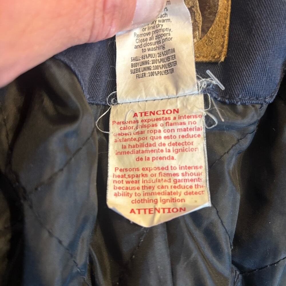 Vintage Berne Winter Insulated Duck Coveralls Navy Blue Workwear Large - Picture 13 of 15